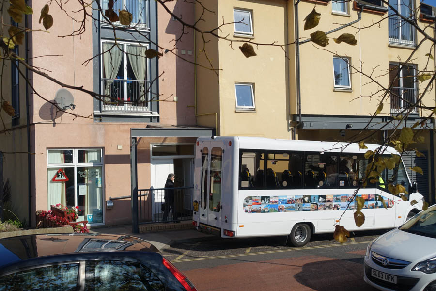 front of day centre and day centre bus